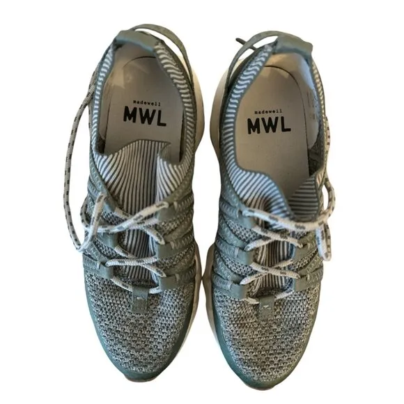 Madewell Field Knit Sneakers Shoes Lightweight Women's sz 8.5 Ashen Sage Multi
