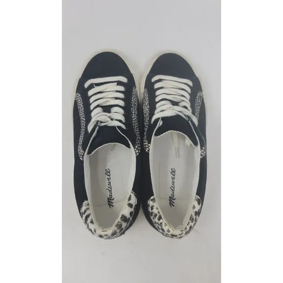 Madewell Sidewalk Low-Top Sneakers in Suede and Spot Calf Hair