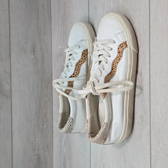 Madewell Women Sidewalk low top calf hair  Leather Sneakers shoes sz 8M