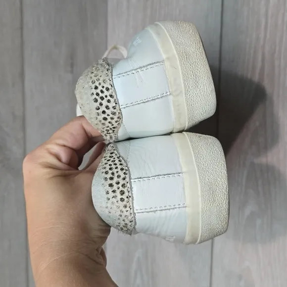 Madewell Women Sidewalk low top calf hair  Leather Sneakers shoes sz 8M