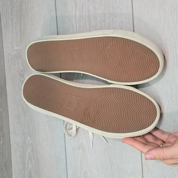 Madewell Women Sidewalk low top calf hair  Leather Sneakers shoes sz 8M