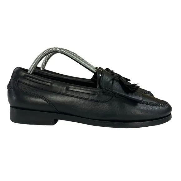 Marmocs Hand Made‎ Tassel Loafers Black Leather Mens Shoes Size 9M