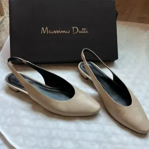 Massimo Dutti SLINGBACK BALLERINAS 7.5 Beige