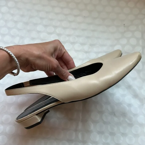 Massimo Dutti SLINGBACK BALLERINAS 7.5 Beige