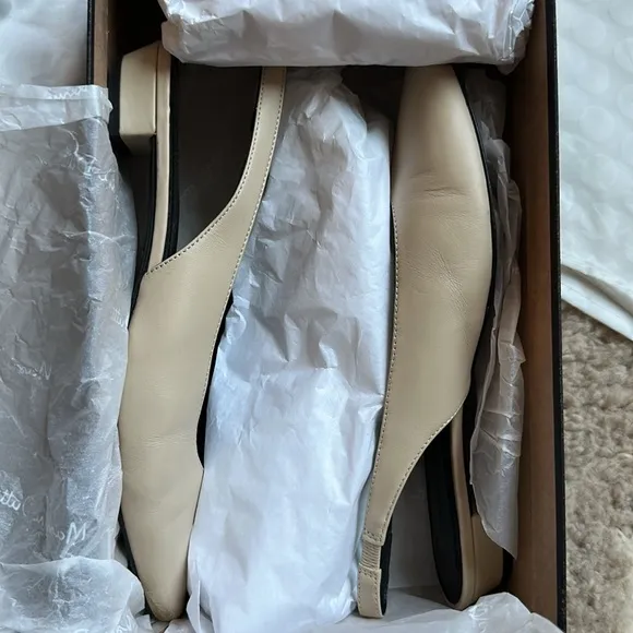 Massimo Dutti SLINGBACK BALLERINAS 7.5 Beige