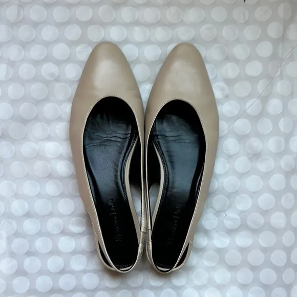 Massimo Dutti SLINGBACK BALLERINAS 7.5 Beige