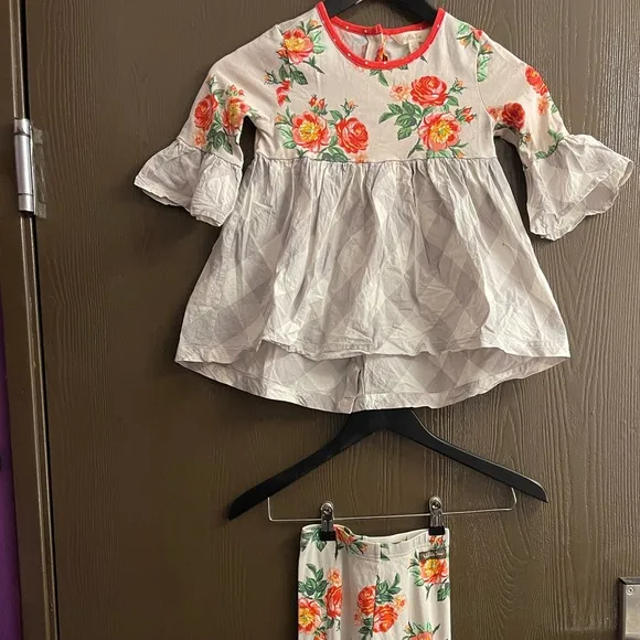 Matilda Jane Girls Floral Blouse buttoned up Top 6