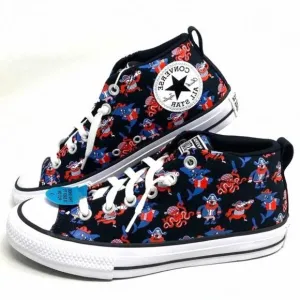 💖MEGA SALE💖Converse Ctas Street Mid Black Marina 672732F Canvas Junior Shoes
