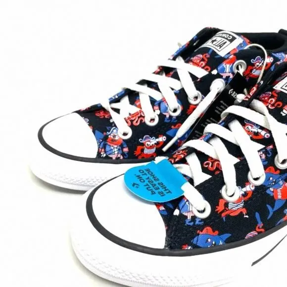 💖MEGA SALE💖Converse Ctas Street Mid Black Marina 672732F Canvas Junior Shoes