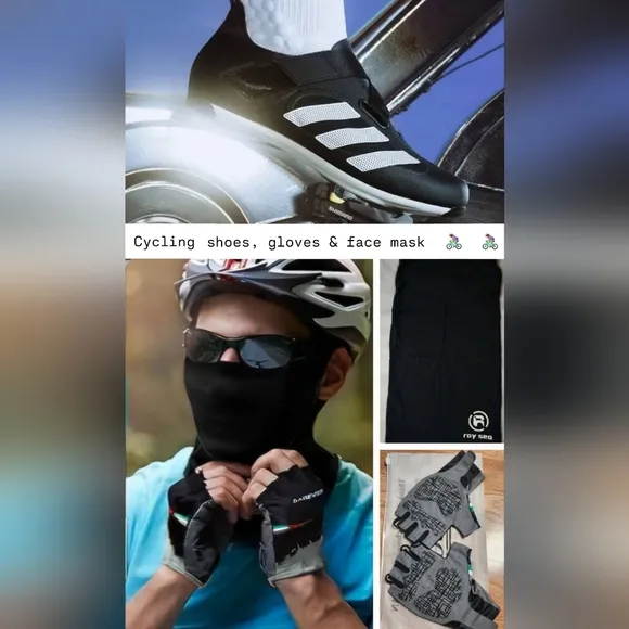 Mens ADIDAS Cycling Set Shoes Gloves And Mask