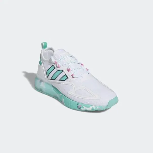 MEN'S Adidas Originals ZX 2K Boost White Active Mint Shoes GX5373