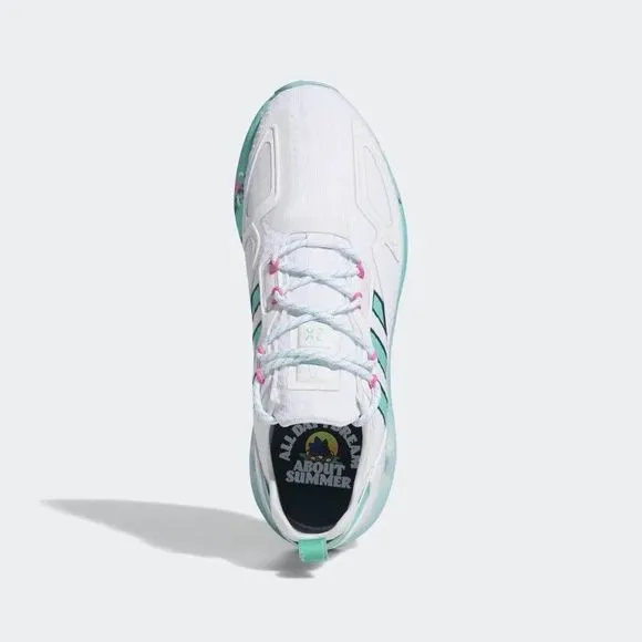 MEN'S Adidas Originals ZX 2K Boost White Active Mint Shoes GX5373