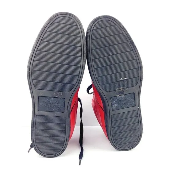 Men's Alejandro Ingelmo Exotron‎ Red Leather High Top Sneakers - Size 13