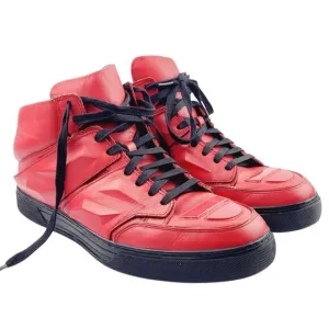Men's Alejandro Ingelmo Exotron‎ Red Leather High Top Sneakers - Size 13
