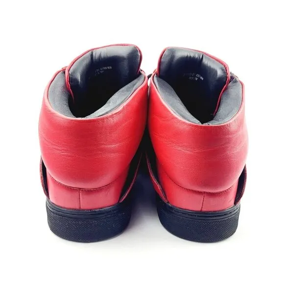 Men's Alejandro Ingelmo Exotron‎ Red Leather High Top Sneakers - Size 13