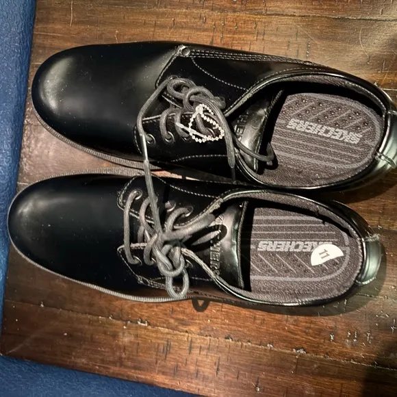 Men's Black Leather Oxford Programs Trouler Shoes