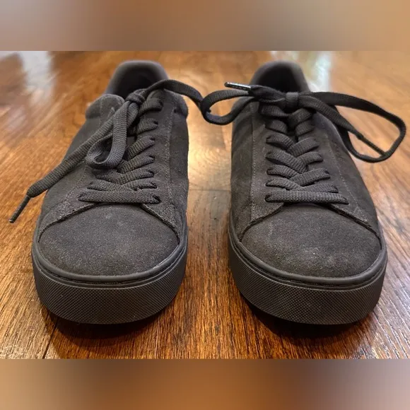 Men's Boss Rhys Dark Gray Suede Low Top Sneakers