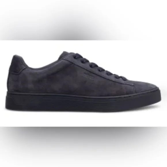 Men's Boss Rhys Dark Gray Suede Low Top Sneakers