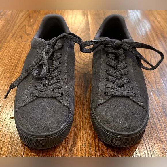 Men's Boss Rhys Dark Gray Suede Low Top Sneakers