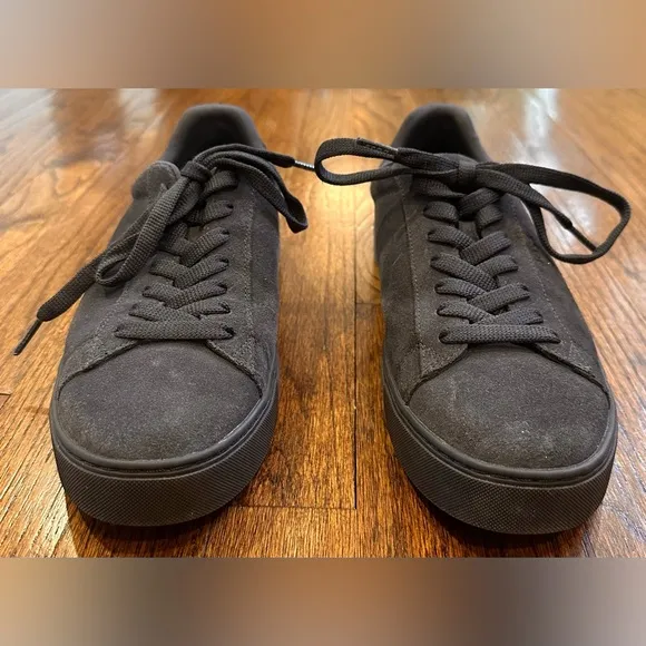 Men's Boss Rhys Dark Gray Suede Low Top Sneakers