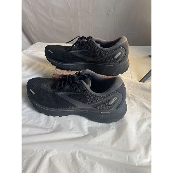 Men's Brooks Ghost 14 All Black Running Shoes-DNA Soft‎ Soles-Size 10.5