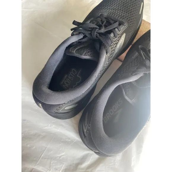 Men's Brooks Ghost 14 All Black Running Shoes-DNA Soft‎ Soles-Size 10.5