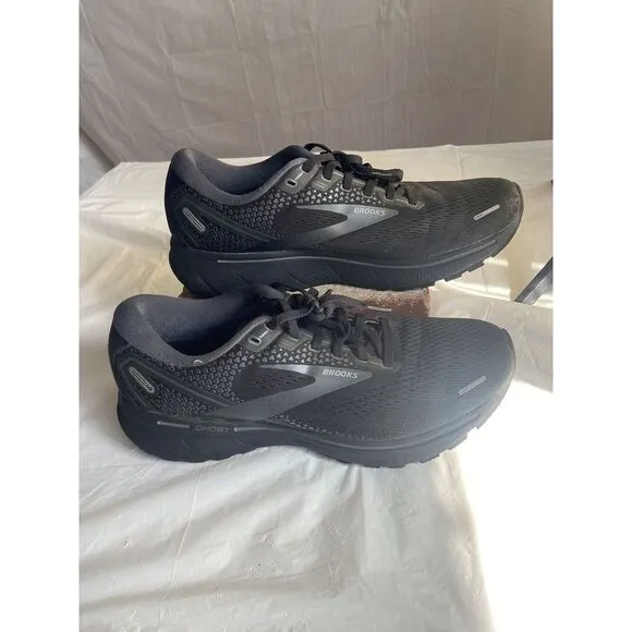 Men's Brooks Ghost 14 All Black Running Shoes-DNA Soft‎ Soles-Size 10.5