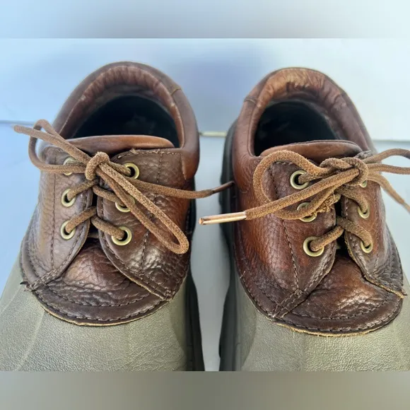 Men’s Crocs Axle All Terrain Duck Islander Boat Shoes Size 12. Green/Brown