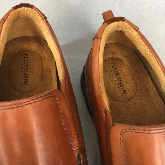 Mens Florsheim Leather Slip-On Shoes 10.5 5E Brown Comfort Technology‎