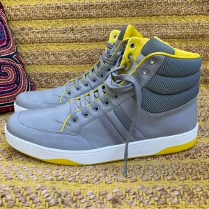 Men’s GUCCI Grey Yellow Ronnie High Top Sneaker Size US 14.5 UK 13.5