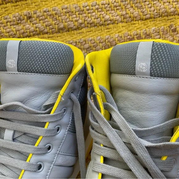 Men’s GUCCI Grey Yellow Ronnie High Top Sneaker Size US 14.5 UK 13.5