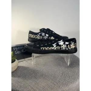 Men's Mecca Sean L Black Gold White USA Athletic Sneaker Size 12 low top