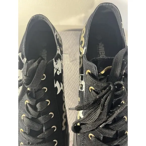 Men's Mecca Sean L Black Gold White USA Athletic Sneaker Size 12 low top