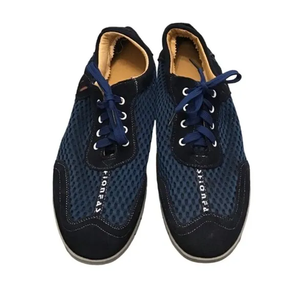 MENS NAVY BREATHABLE MESH LACEUP LOAFERS OUTDOOR WATER SHOE HIKING SNEAKER SZ12