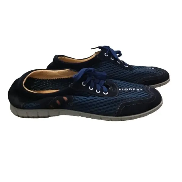MENS NAVY BREATHABLE MESH LACEUP LOAFERS OUTDOOR WATER SHOE HIKING SNEAKER SZ12