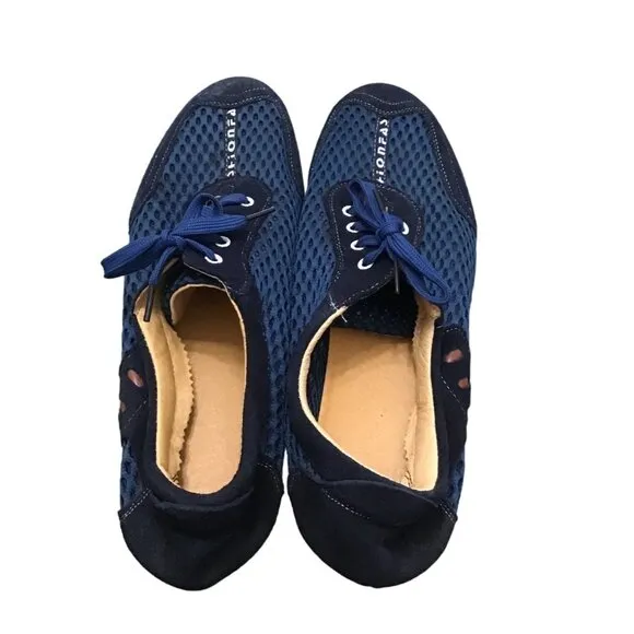 MENS NAVY BREATHABLE MESH LACEUP LOAFERS OUTDOOR WATER SHOE HIKING SNEAKER SZ12