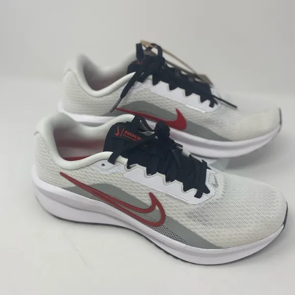 Mens Nike Downshifter 13 White and Red running shoe