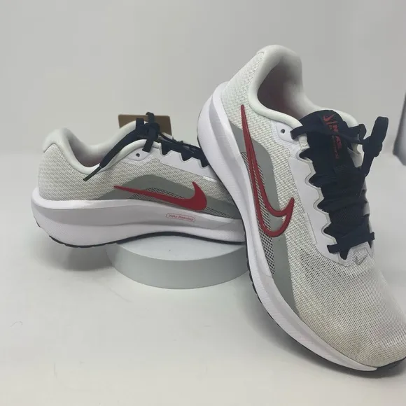 Mens Nike Downshifter 13 White and Red running shoe