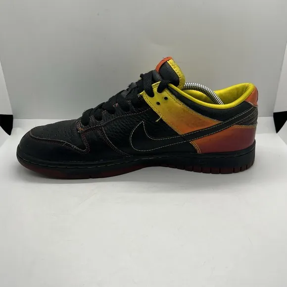 Mens Nike Dunk NYX Mens 10 Low Black Orange Blaze Red Shoes Sneakers330938 004