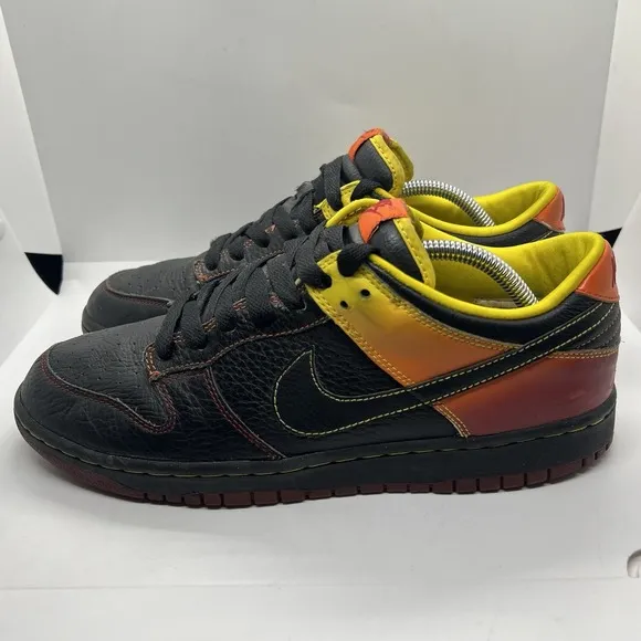 Mens Nike Dunk NYX Mens 10 Low Black Orange Blaze Red Shoes Sneakers330938 004
