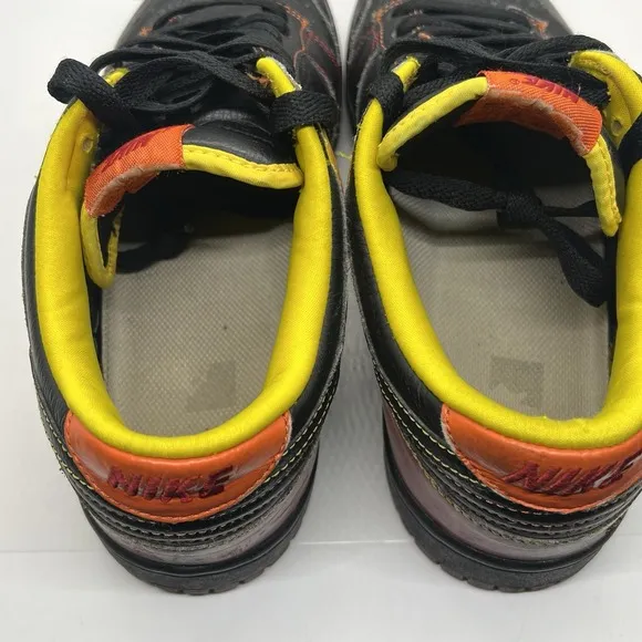 Mens Nike Dunk NYX Mens 10 Low Black Orange Blaze Red Shoes Sneakers330938 004