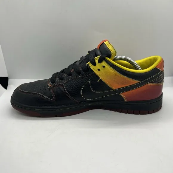 Mens Nike Dunk NYX Mens 10 Low Black Orange Blaze Red Shoes Sneakers330938 004