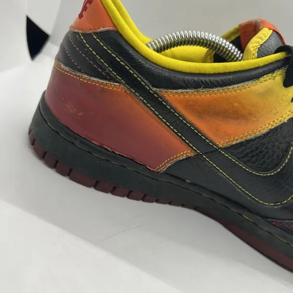 Mens Nike Dunk NYX Mens 10 Low Black Orange Blaze Red Shoes Sneakers330938 004
