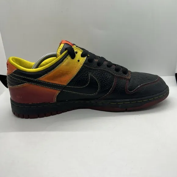 Mens Nike Dunk NYX Mens 10 Low Black Orange Blaze Red Shoes Sneakers330938 004