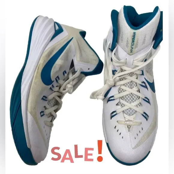 Men's NIKE Hyperdunk 2014 White Off White Teal Basketball Shoes S12.5 68577-131