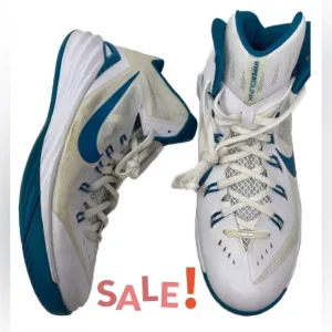 Men's NIKE Hyperdunk 2014 White Off White Teal Basketball Shoes S12.5 68577-131