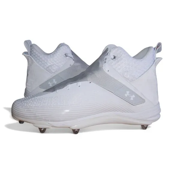 Men's Size 15 Under Armour Highlight Hammer MC Football Cleats White Out