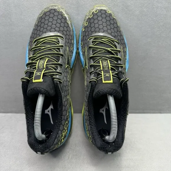 Mens Size 8.5 Mizuno Wave Prophecy 3 Shoes Black Green Athletic Running Sneakers