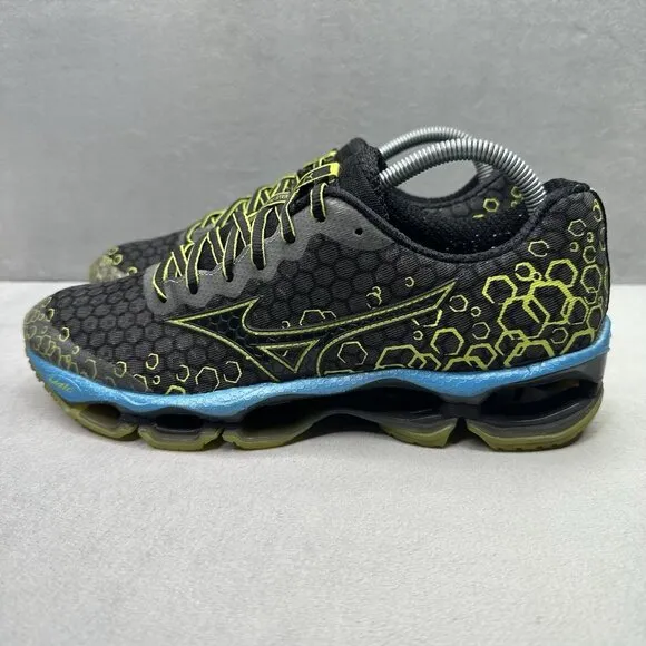 Mens Size 8.5 Mizuno Wave Prophecy 3 Shoes Black Green Athletic Running Sneakers