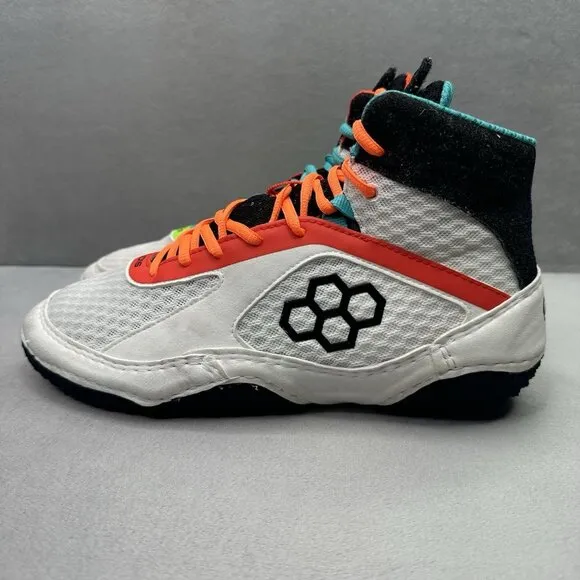 Mens Size 9 Rudis Alpha 2.0 Clash Mismatch Wrestling Shoes White/Black Mid Top